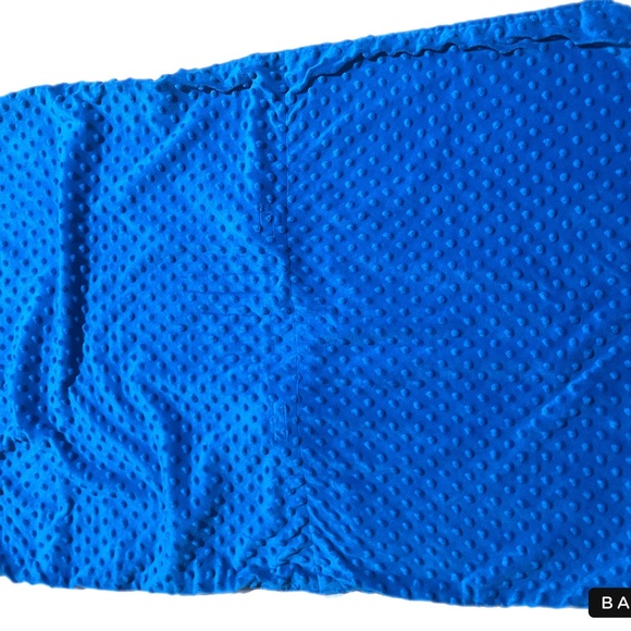 Carseat Canopy Blue and White Swirl with Teal Minky Material on the back - Picture 3 of 4